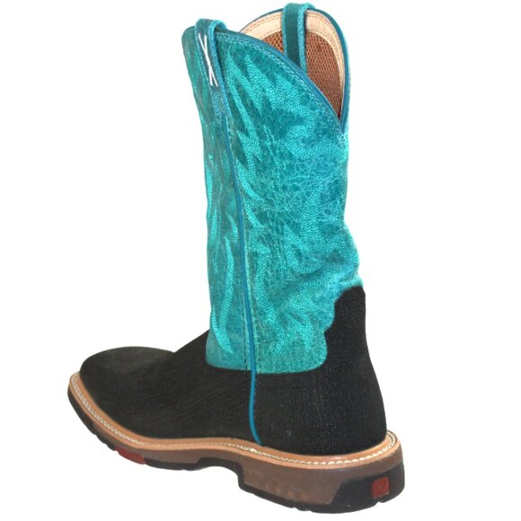 Twisted X Charcoal Suede Turquoise Alloy Safety Toe Working Boot Size 8.5 - Picture 5 of 11